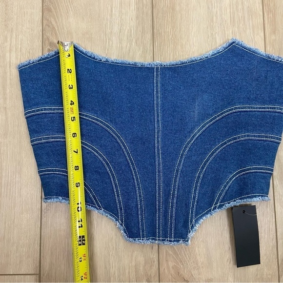 H:ours London Corset Top in Dark Blue Size M - Picture 9 of 9
